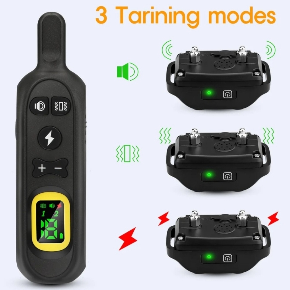 Black and Yellow Reflective Dog Training Collar - Picture 4 of 9